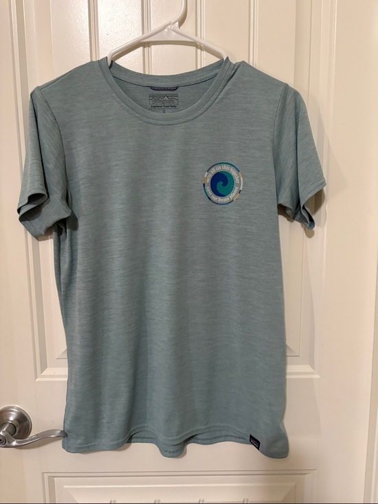 Patagonia Tops - Patagonia Light Seafoam Green Short Sleeve Tee with Small Wave Logo